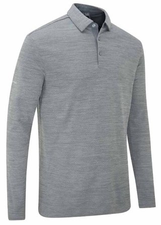 Ping Creek long sleeve Herren Poloshirt, rock melange