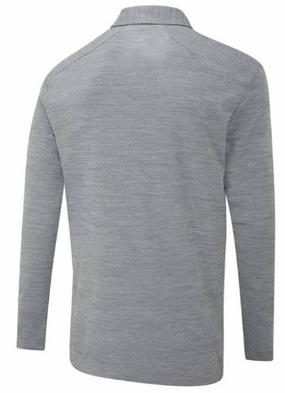 Ping Creek long sleeve Herren Poloshirt, rock melange