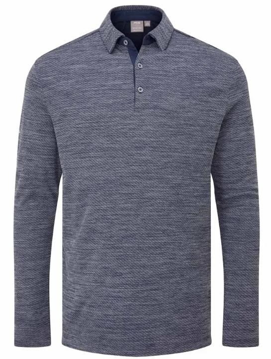 Ping Creek long sleeve Herren Poloshirt, navy melange
