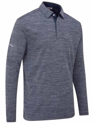 Ping Creek long sleeve Herren Poloshirt, navy melange
