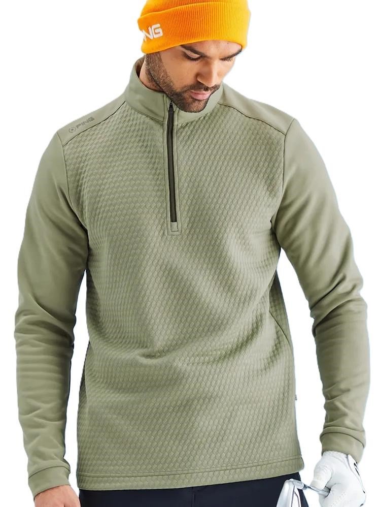 Ping Nolan Quarter Zip Fleece Herren Sweatshirt, lichen