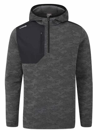 Ping Nexa Hooded half zip fleece Herren Sweatshirt, schwarz