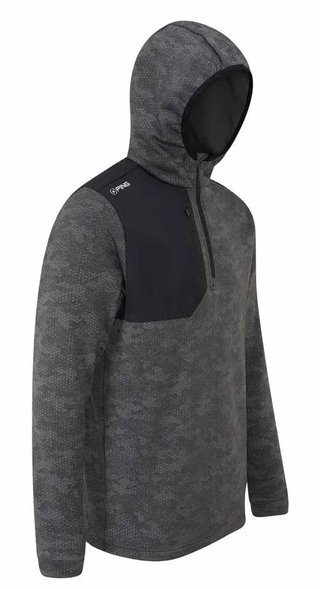 Ping Nexa Hooded half zip fleece Herren Sweatshirt, schwarz