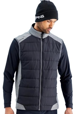 Ping Aiden Hybrid fleece Herren-Fleece-Weste, asphalt marl/black