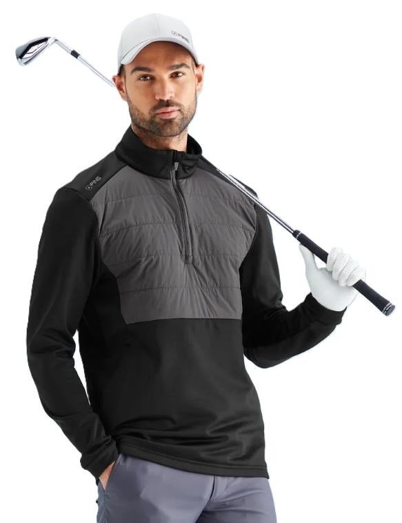 Ping Astbury fleece Herrenjacke, schwarz/grau