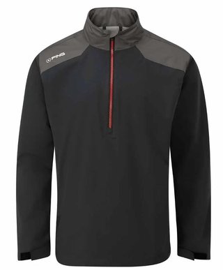 Ping AquaDrive Half-Zip Waterproof Wasserdichte Herrenjacke, black/asphalt
