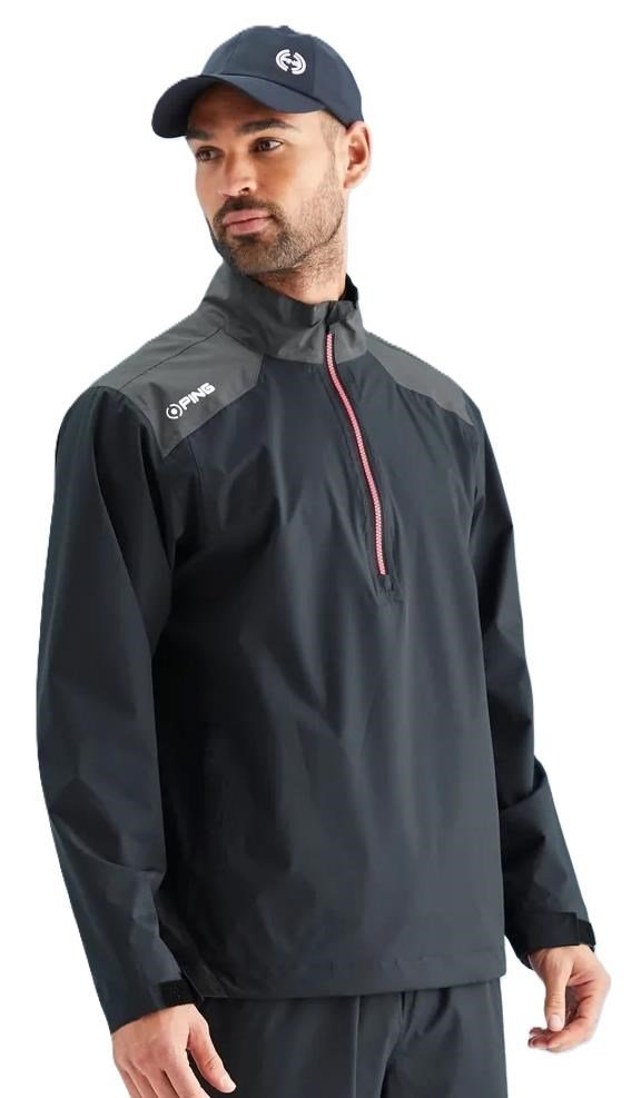 Ping AquaDrive Half-Zip Waterproof Wasserdichte Herrenjacke, black/asphalt