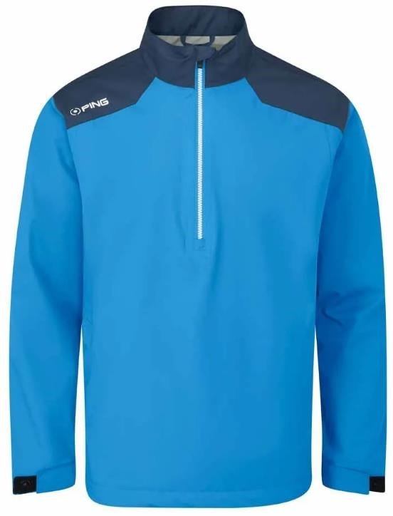 PING AquaDrive Half-Zip Herren Wasserdichte Jacke, brilliant blue/oxford blue