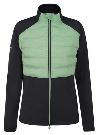 Ping Clare Zoned fleece Damenjacke, black/eucalyptus multi