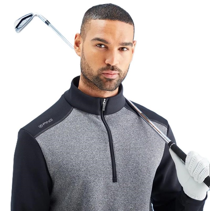 Ping Ramsey Herren Sweatshirt, black marl/black