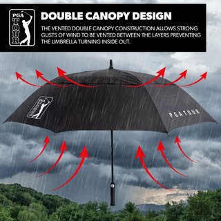 PGA Tour Windproof Double Canopy Regenschirm 62"