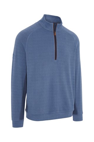 Callaway Brushed Rib 1/4 Zip Herren Sweatshirt, blau