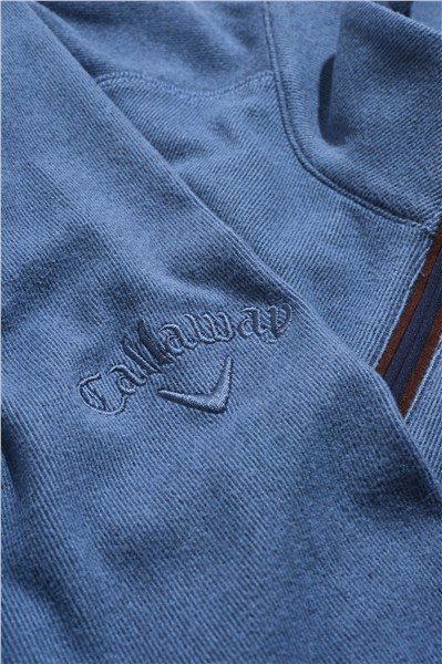 Callaway Brushed Rib 1/4 Zip Herren Sweatshirt, blau
