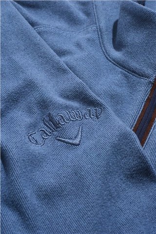 Callaway Brushed Rib 1/4 Zip Herren Sweatshirt, blau
