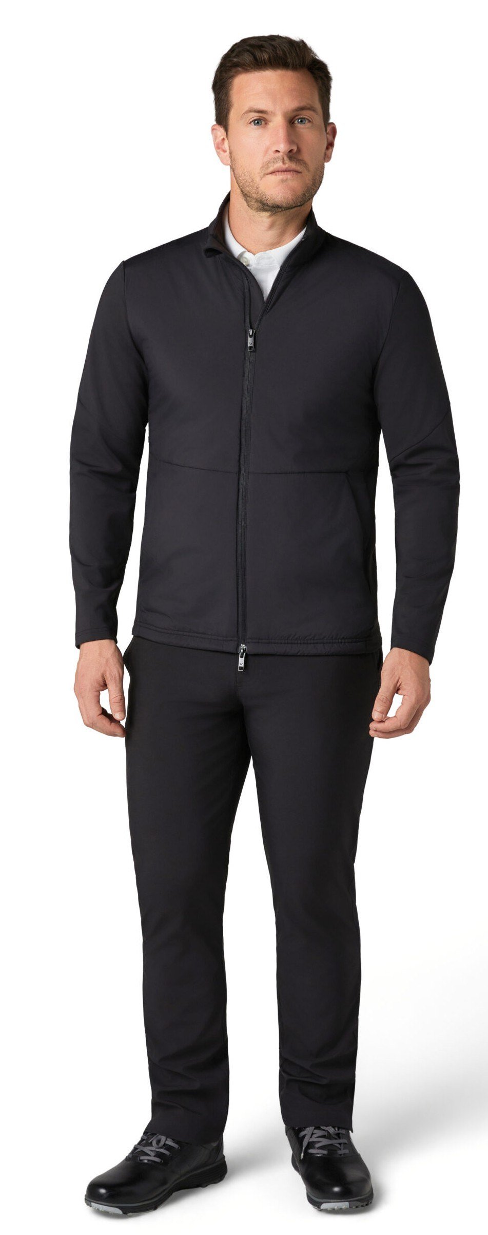 Callaway Mixed Media Full Zip Herrenjacke, caviar