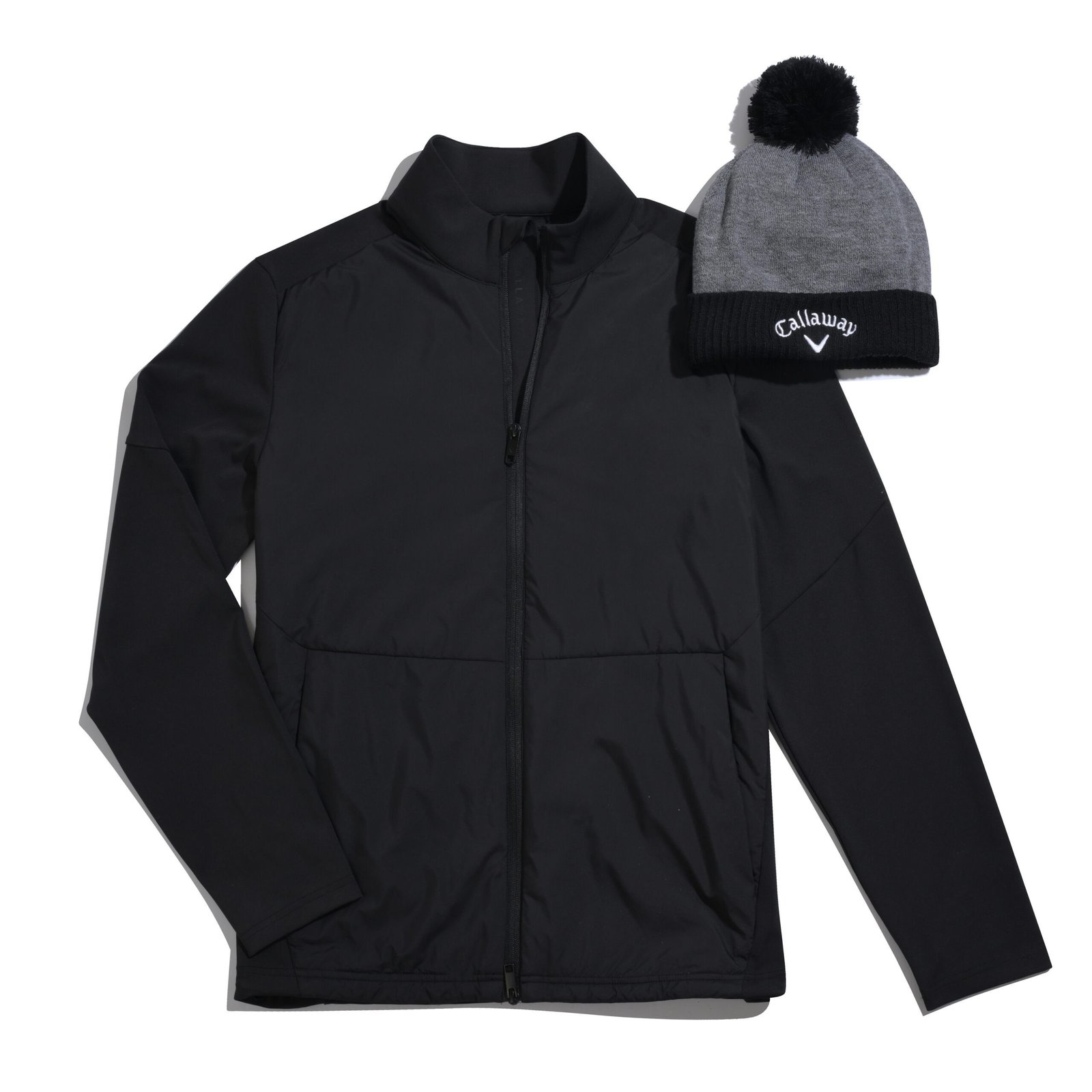 Callaway Mixed Media Full Zip Herrenjacke, caviar