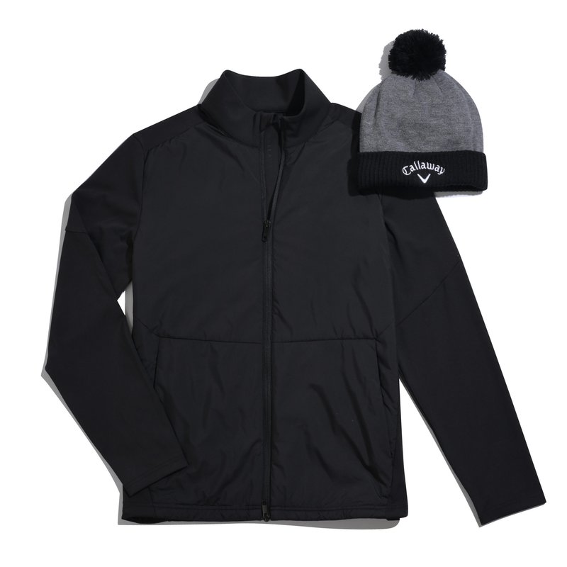 Callaway Mixed Media Full Zip Herrenjacke, caviar