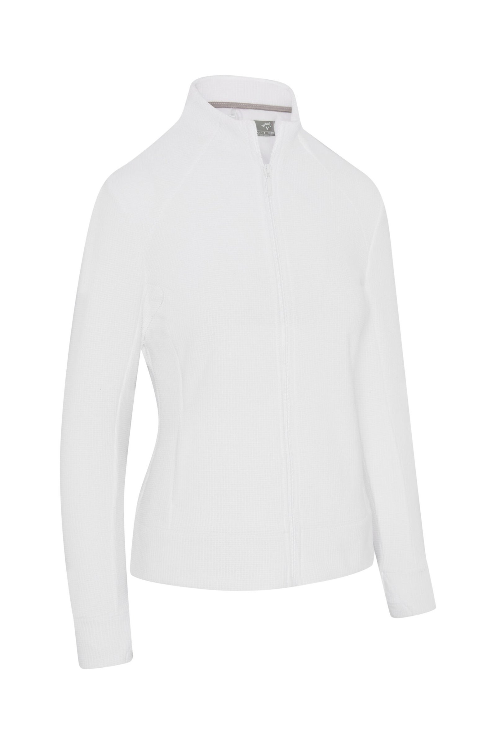 Callaway Stretch Waffle Knit Fleece Damenjacke, weiss