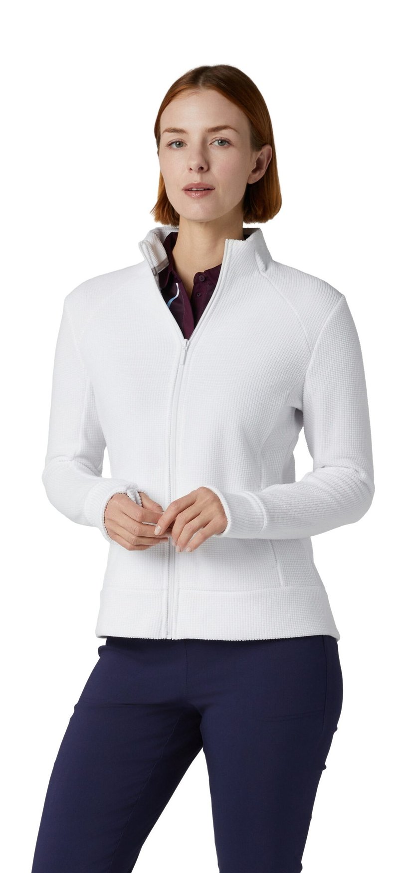 Callaway Stretch Waffle Knit Fleece Damenjacke, weiss