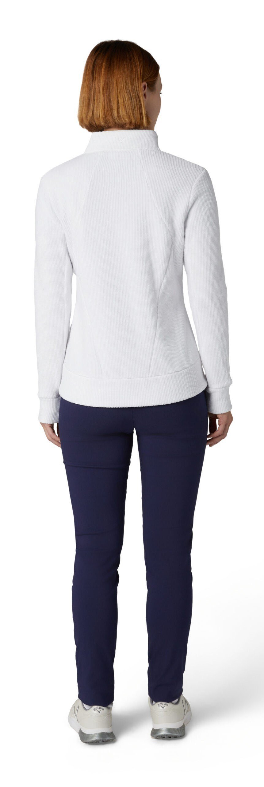 Callaway Stretch Waffle Knit Fleece Damenjacke, weiss