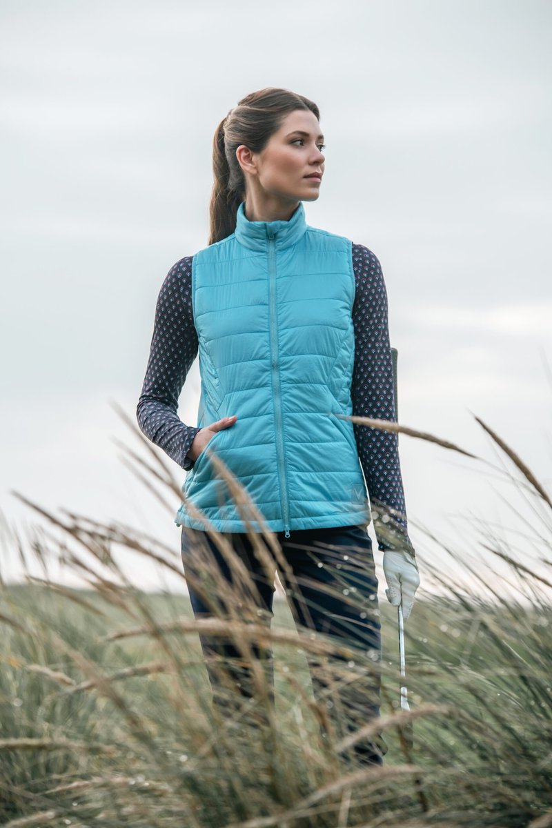 Callaway Quilted Puffer Damen Weste, ether blau