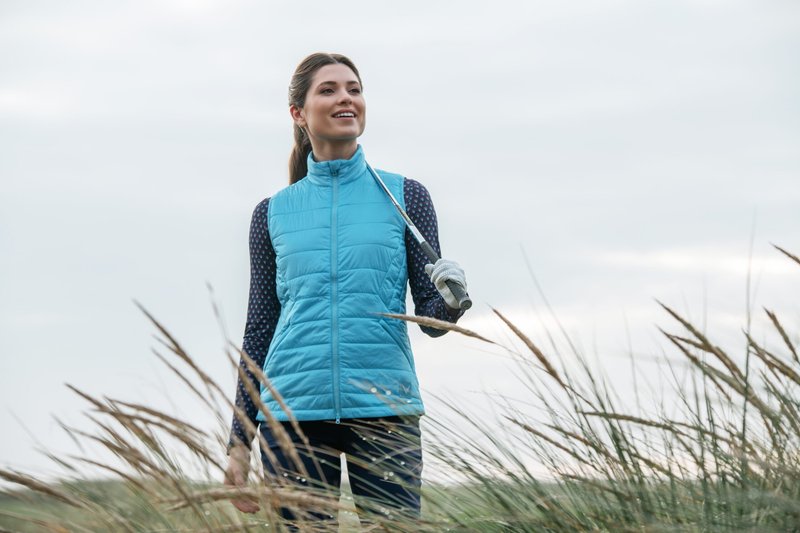 Callaway Quilted Puffer Damen Weste, ether blau