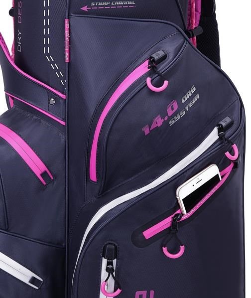 Big Max Dri Lite Silencio 2 Organizer Cartbag, steel blue/silber/fuchsia