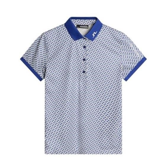 J.Lindeberg Tour Tech Print Damen Poloshirt, tour geo moonbeam