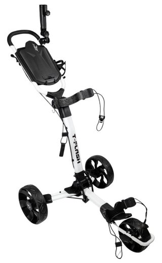 TriLite T-Flash golftrolley, weiss/schwarz, Carbon-Dekor
