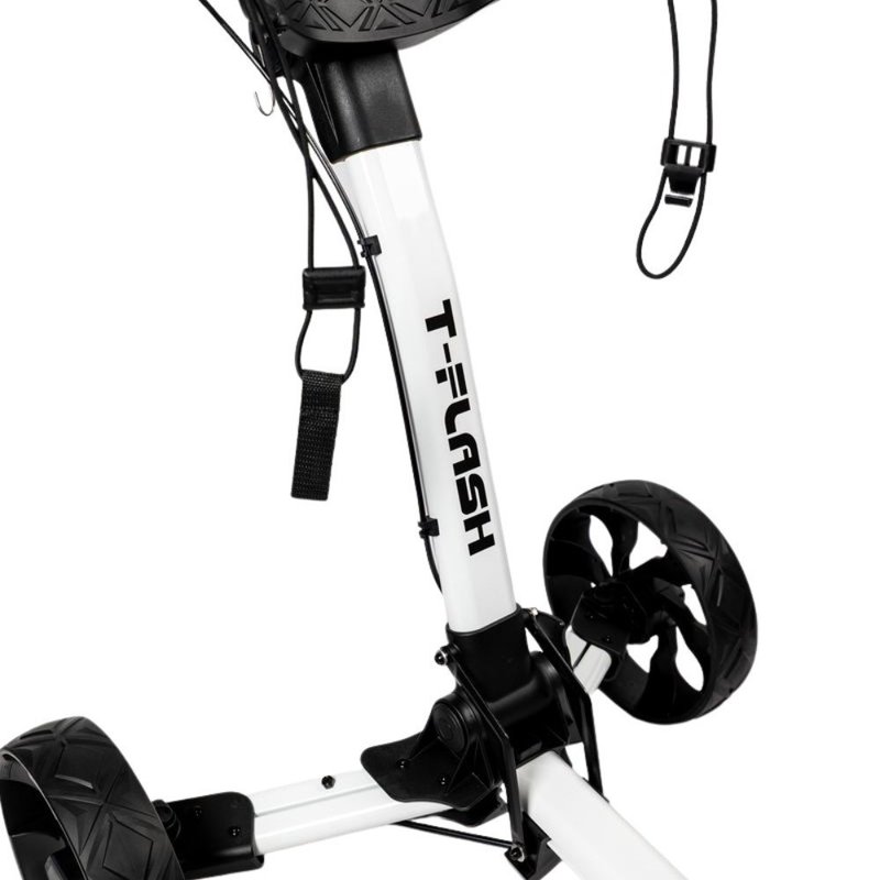 TriLite T-Flash golftrolley, weiss/schwarz, Carbon-Dekor