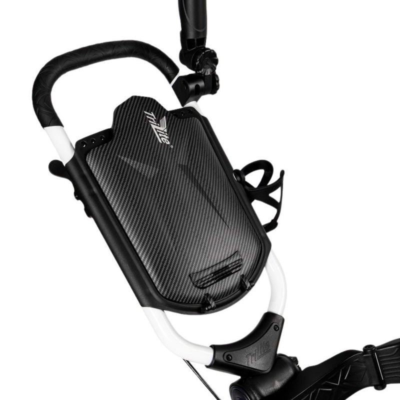 TriLite T-Flash golftrolley, weiss/schwarz, Carbon-Dekor