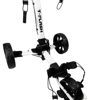 TriLite T-Flash golftrolley, weiss/schwarz, Carbon-Dekor