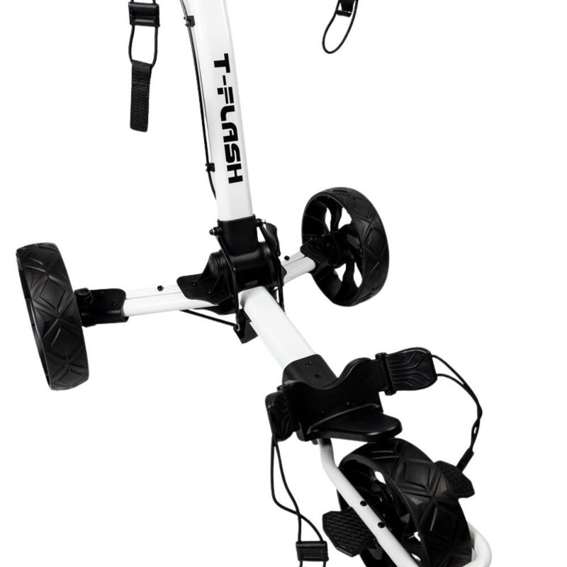TriLite T-Flash golftrolley, weiss/schwarz, Carbon-Dekor