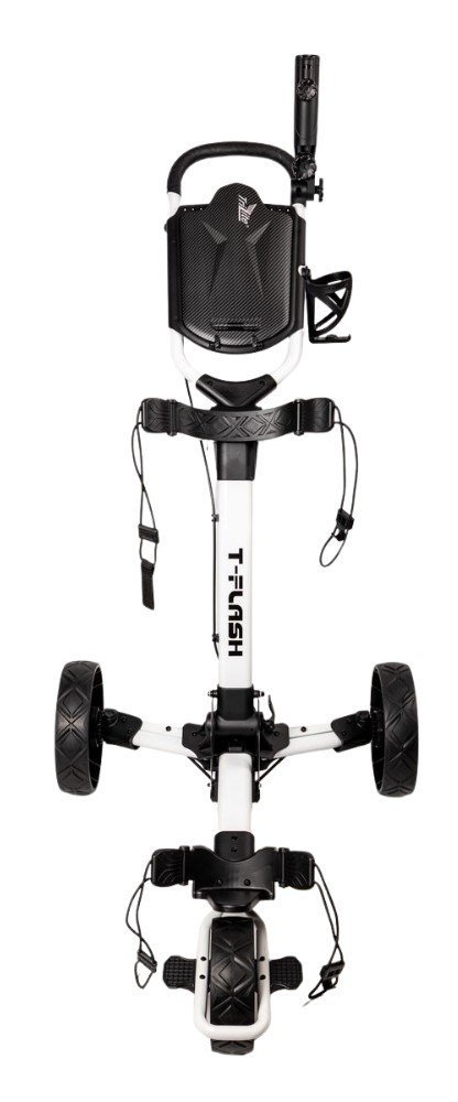 TriLite T-Flash golftrolley, weiss/schwarz, Carbon-Dekor