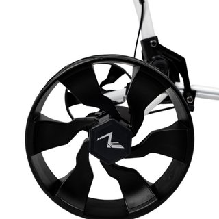 TriLite T-Flash golftrolley, weiss/schwarz, Carbon-Dekor