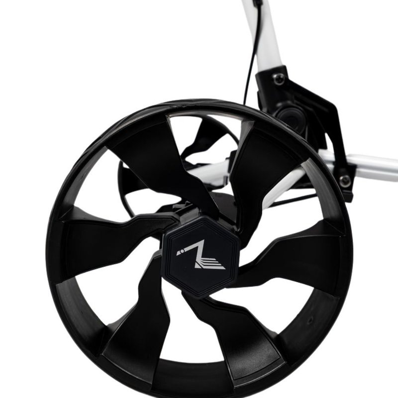 TriLite T-Flash golftrolley, weiss/schwarz, Carbon-Dekor