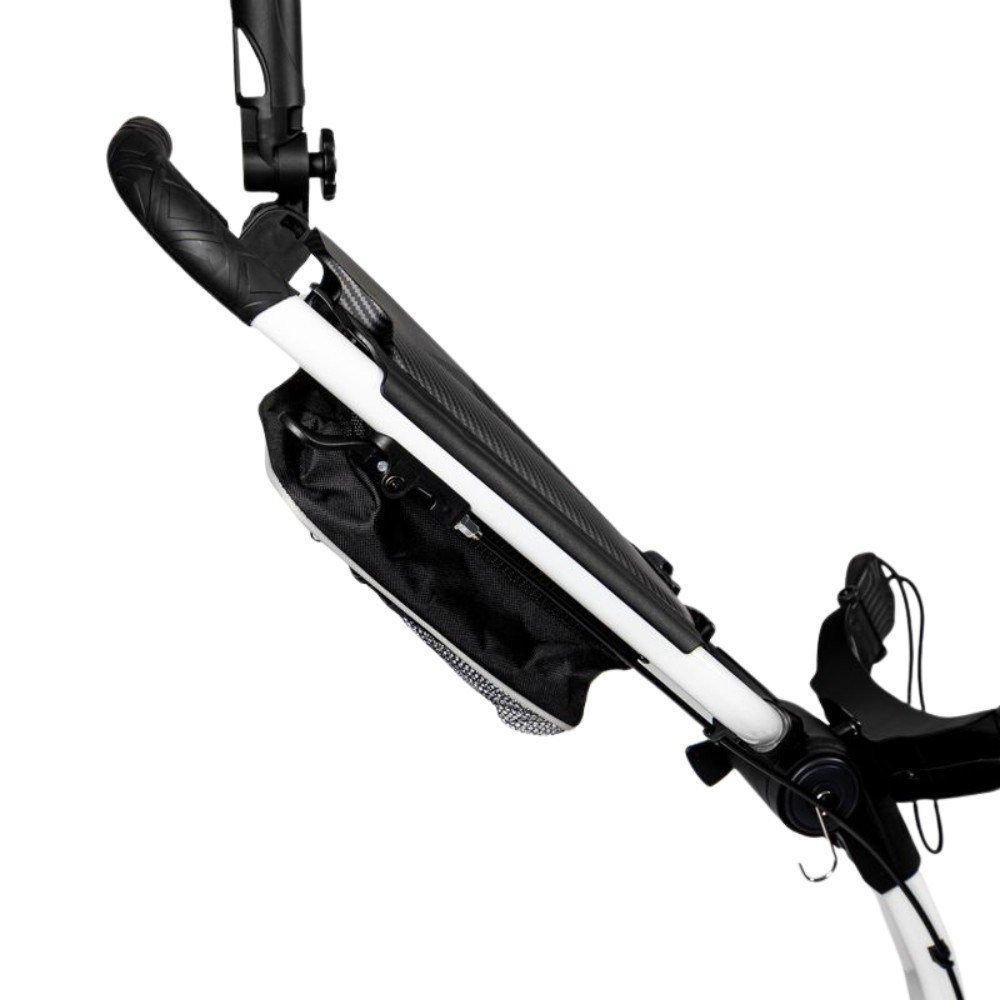 TriLite T-Flash golftrolley, weiss/schwarz, Carbon-Dekor