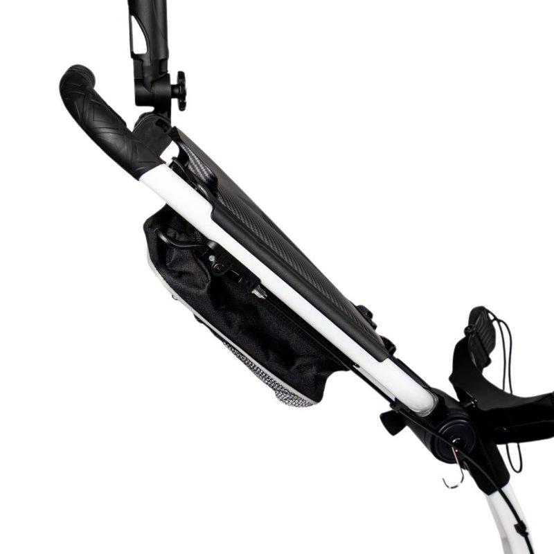 TriLite T-Flash golftrolley, weiss/schwarz, Carbon-Dekor