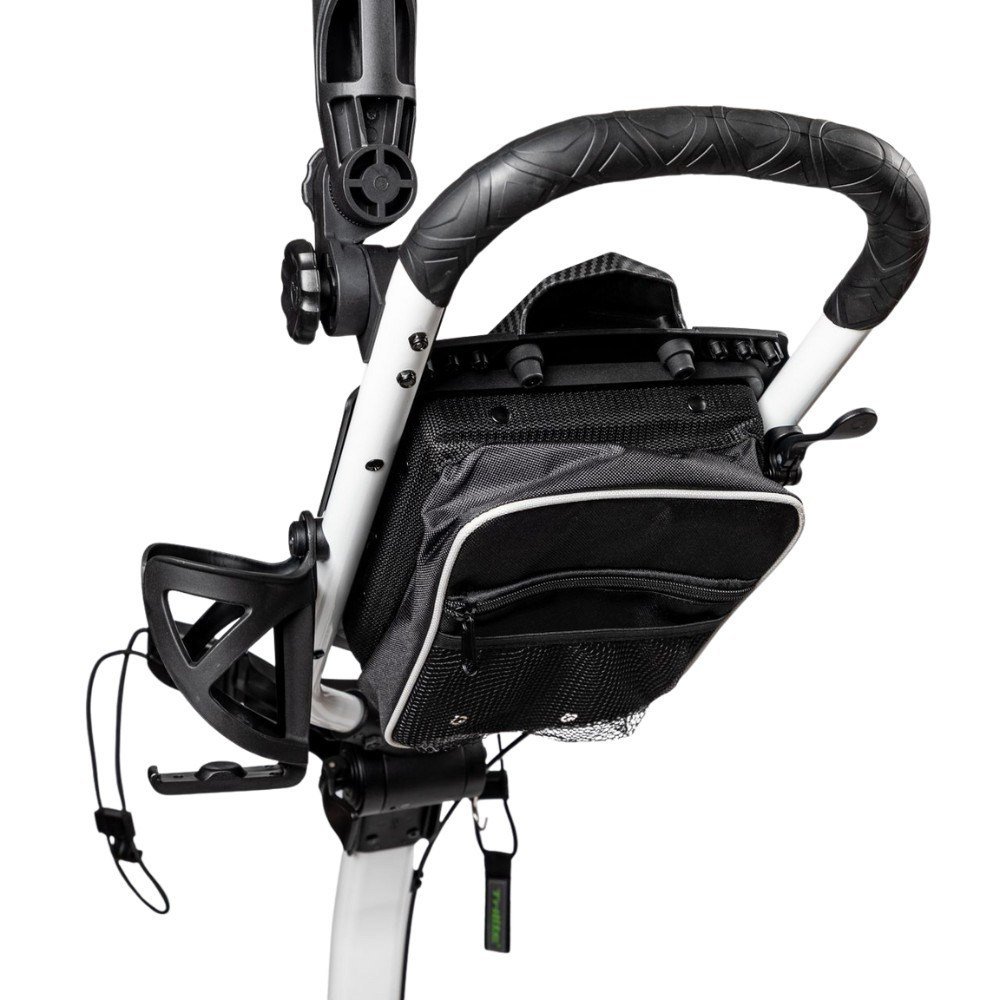 TriLite T-Flash golftrolley, weiss/schwarz, Carbon-Dekor