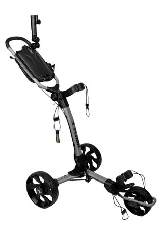 TriLite T-Flash golftrolley, grau/schwarz, Carbon-Dekor