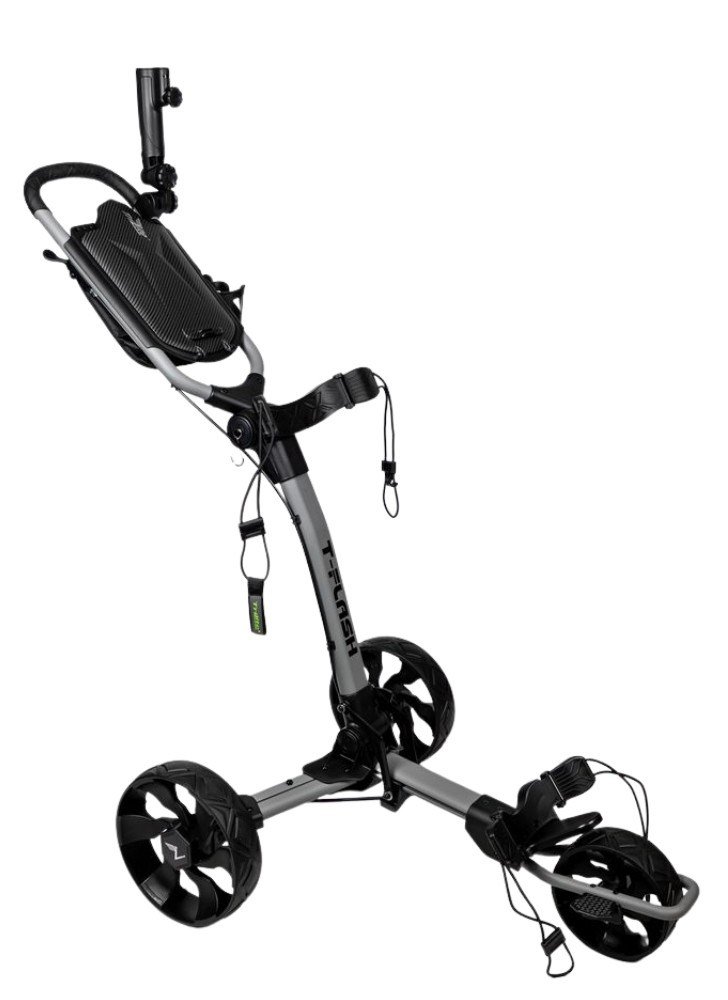TriLite T-Flash golftrolley, grau/schwarz, Carbon-Dekor