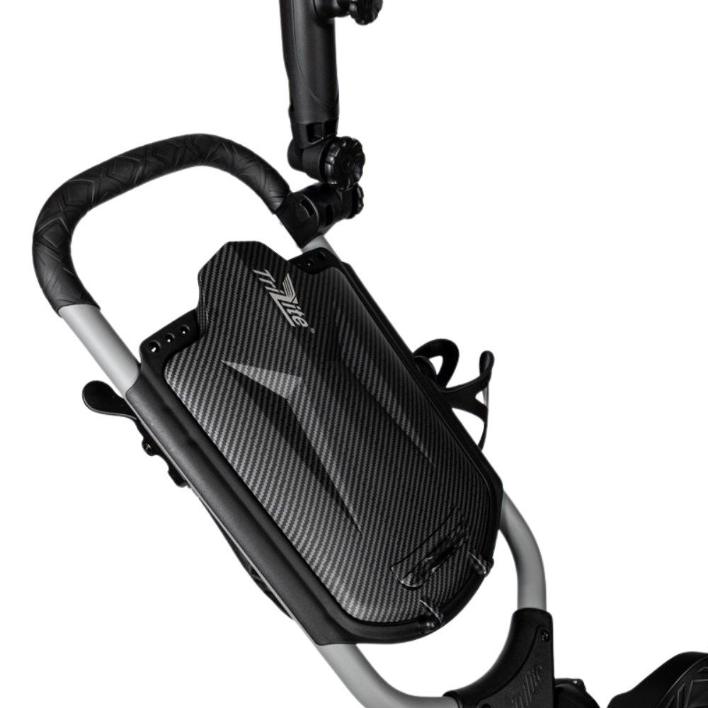 TriLite T-Flash golftrolley, grau/schwarz, Carbon-Dekor