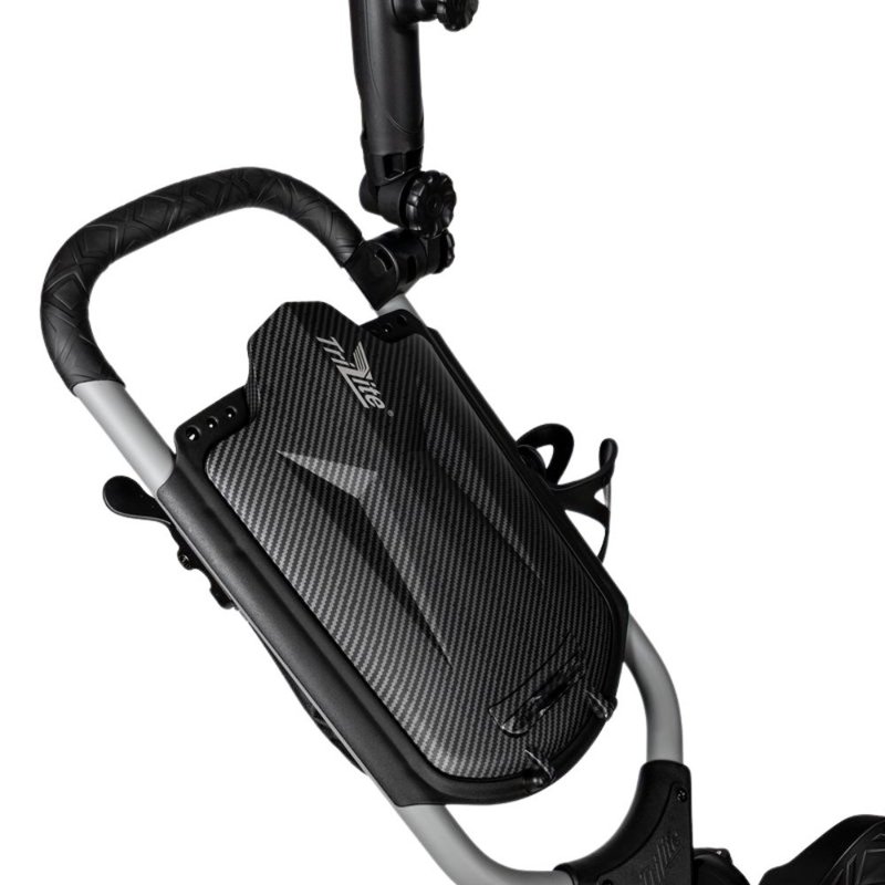 TriLite T-Flash golftrolley, grau/schwarz, Carbon-Dekor