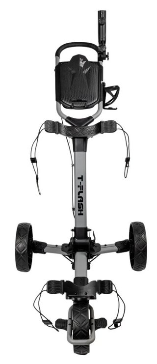 TriLite T-Flash golftrolley, grau/schwarz, Carbon-Dekor