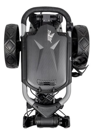 TriLite T-Flash golftrolley, grau/schwarz, Carbon-Dekor