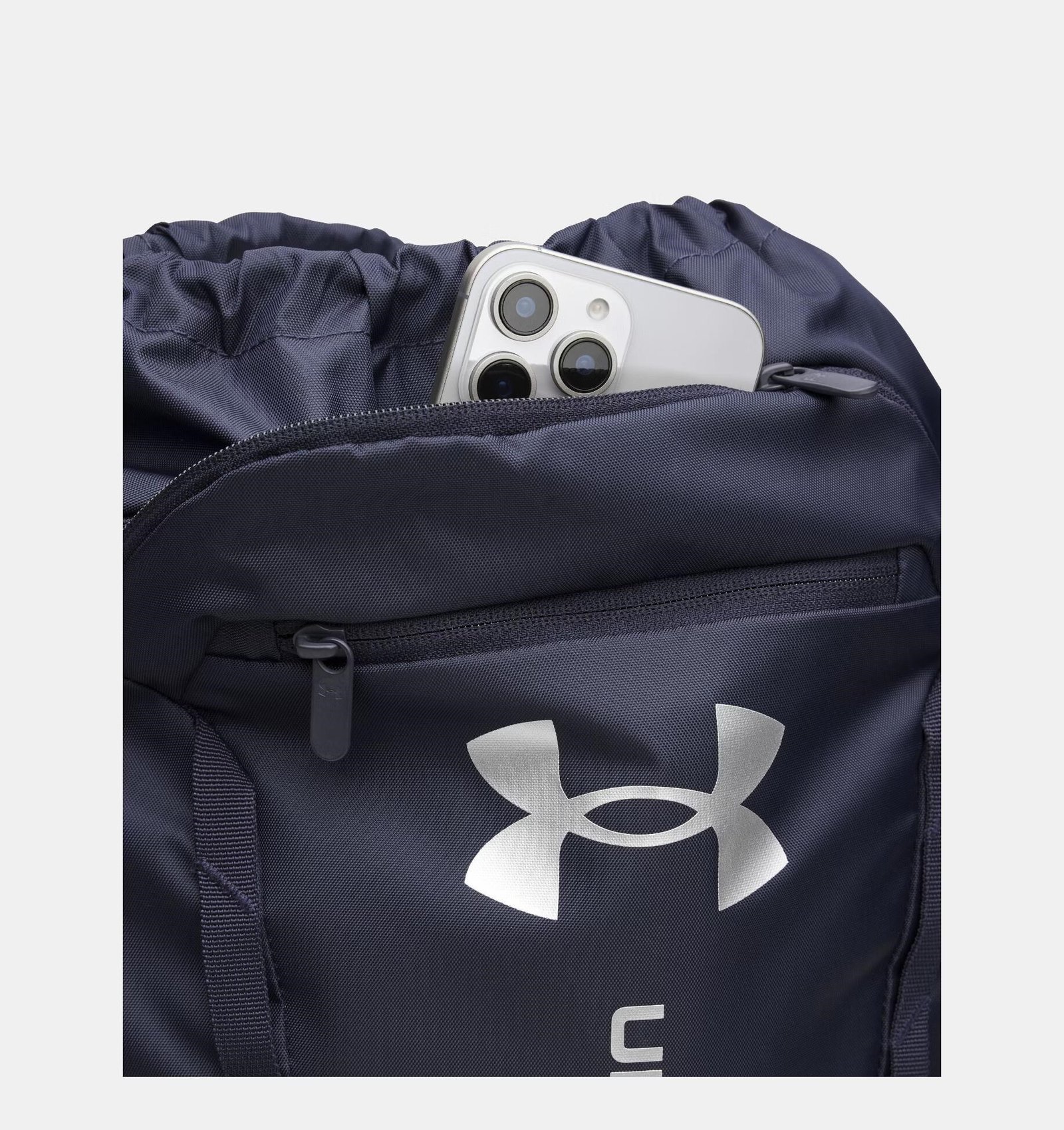 Under Armour Hustle Sackpack, Midnight Navy/Metallic Silver