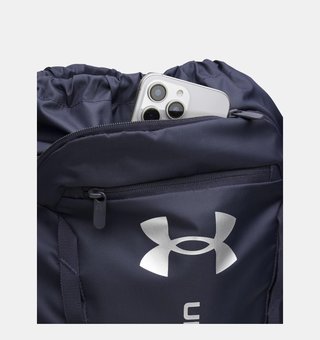 Under Armour Hustle Sackpack, Midnight Navy/Metallic Silver