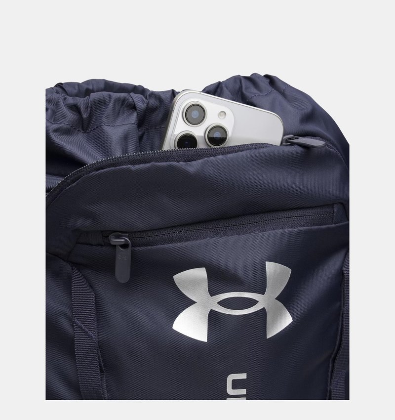 Under Armour Hustle Sackpack, Midnight Navy/Metallic Silver