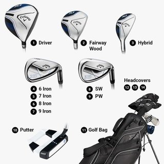 Callaway XT 11PC Black Junior Golfset, 147-175cm, LH