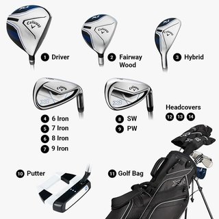 Callaway XT 11PC Black Junior Golfset, 147-175cm